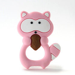 Animal Cat Kitten Silicone Baby Teether BPA Gratis Untuk Tumbuh Gigi Balita