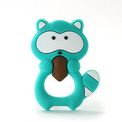 Animal Cat Kitten Silicone Baby Teether BPA Gratis Untuk Tumbuh Gigi Balita