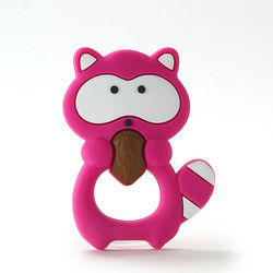 Animal Cat Kitten Silicone Baby Teether BPA Gratis Untuk Tumbuh Gigi Balita