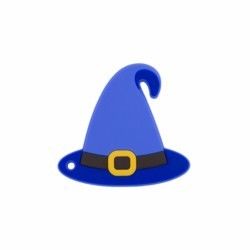 Warna-warni Halloween Silicone Teether Dengan Topi Penyihir Permen Bentuk Jagung