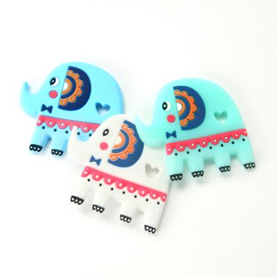 Elephant Food Grade Silicone Baby Teether BPA Gratis Dengan Logo Kustomisasi