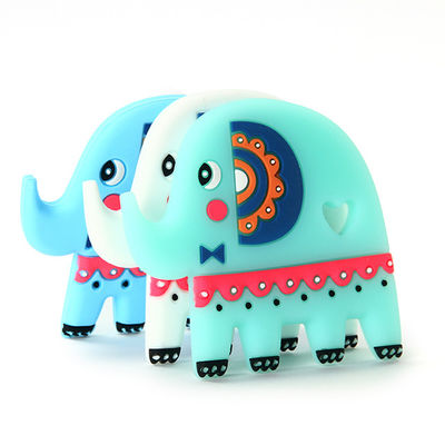 Elephant Food Grade Silicone Baby Teether BPA Gratis Dengan Logo Kustomisasi