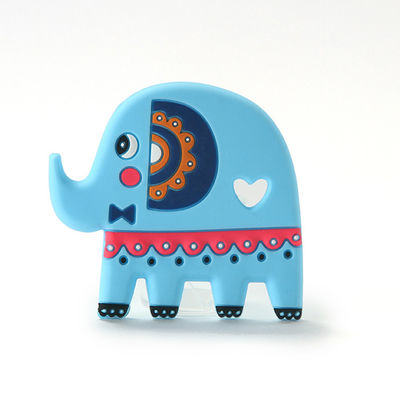 Elephant Food Grade Silicone Baby Teether BPA Gratis Dengan Logo Kustomisasi