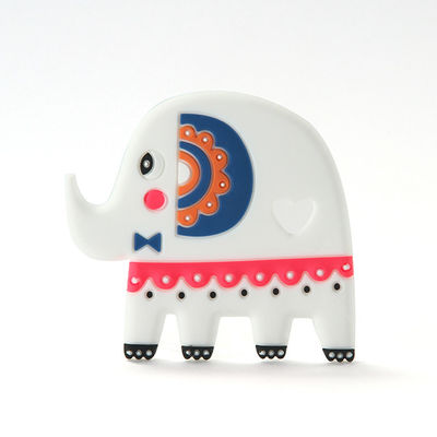 Elephant Food Grade Silicone Baby Teether BPA Gratis Dengan Logo Kustomisasi