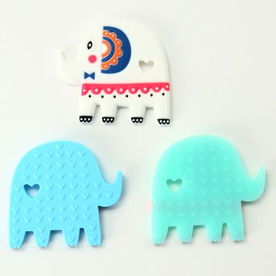 Elephant Food Grade Silicone Baby Teether BPA Gratis Dengan Logo Kustomisasi