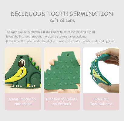 Food Grade Silicone Baby Toy Teether Pola Kartun Untuk Tumbuh Gigi yang Menenangkan