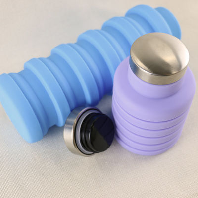 Botol Air Silikon Logo Kustom Dapat Dilipat Untuk Dibawa Di Luar Ruangan