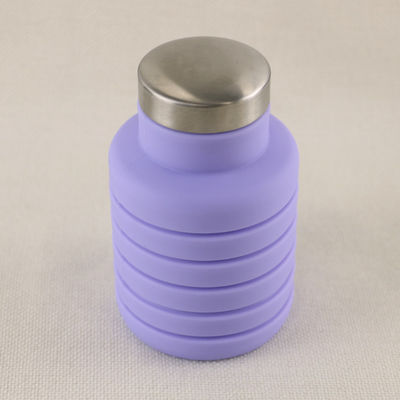 Botol Air Silikon Logo Kustom Dapat Dilipat Untuk Dibawa Di Luar Ruangan