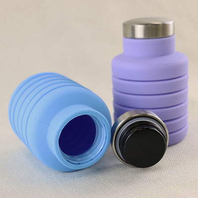 Botol Air Silikon Logo Kustom Dapat Dilipat Untuk Dibawa Di Luar Ruangan