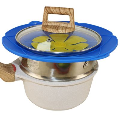 Tutup Panci Food Grade Silicone Reusable Dengan Double Hangs Untuk Memasak