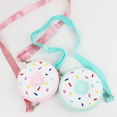 Bentuk Donat Tas Crossbody Silikon Custom Made Dengan Ritsleting OEM ODM