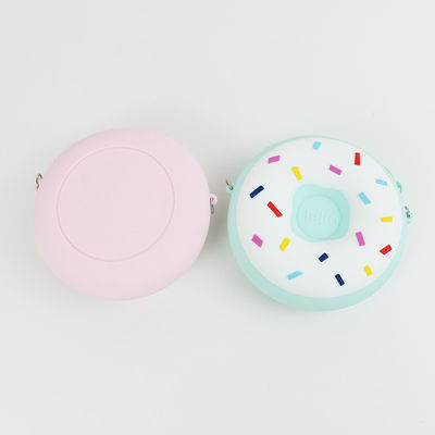 Bentuk Donat Tas Crossbody Silikon Custom Made Dengan Ritsleting OEM ODM