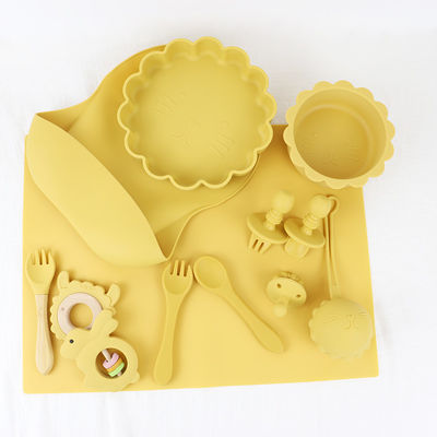 1Set 8 Pcs Set Makan Bayi Silikon Berkelanjutan Warna Pantone