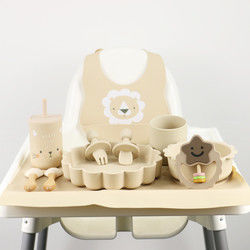 1Set 8 Pcs Set Makan Bayi Silikon Berkelanjutan Warna Pantone