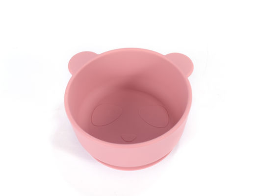 Cute Cartoon Desing Bear Panda Bentuk Bayi Silikon Makan Mangkuk Renyah Dengan Logo Sesuai