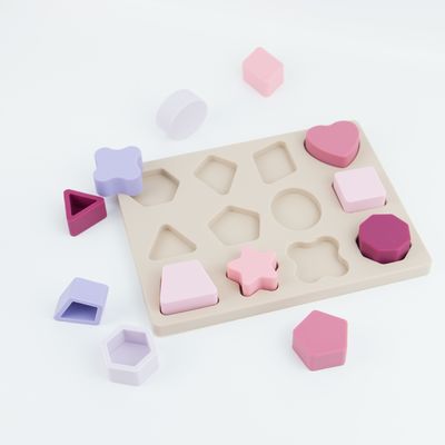 Teka-teki Silikon Bentuk Geometris Bebas BPA Ramah Lingkungan Untuk Pendidikan Anak-Anak