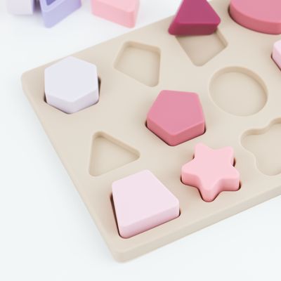 Teka-teki Silikon Bentuk Geometris Bebas BPA Ramah Lingkungan Untuk Pendidikan Anak-Anak