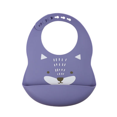 Pantone Color Baby Silicone Bib Custom Dengan Cute Animal Sloth Printing