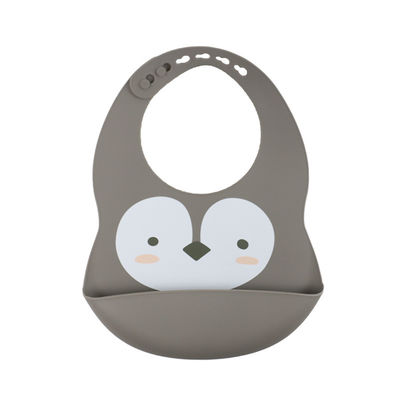 Pantone Color Baby Silicone Bib Custom Dengan Cute Animal Sloth Printing