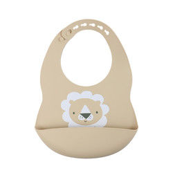 Pantone Color Baby Silicone Bib Custom Dengan Cute Animal Sloth Printing