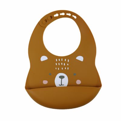 Bib Bayi Silikon Lembut Bebas BPA Tahan Air Dengan Pola Hewan Cetak