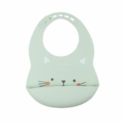 Bib Bayi Silikon Lembut Bebas BPA Tahan Air Dengan Pola Hewan Cetak