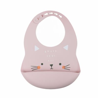 Bib Bayi Silikon Lembut Bebas BPA Tahan Air Dengan Pola Hewan Cetak