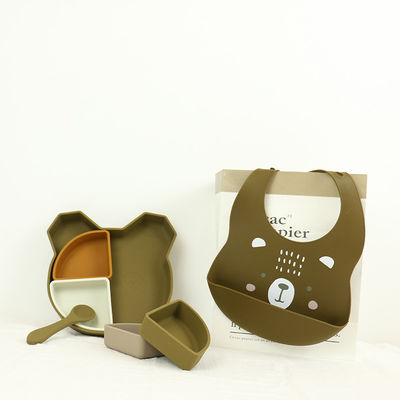 Printing Animal Pattern Silicone Baby Bib Waterproof Antibacterial