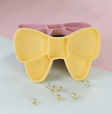 Custom Silicone Suction Baby Feeding Bow Plate BPA Free Food Grade