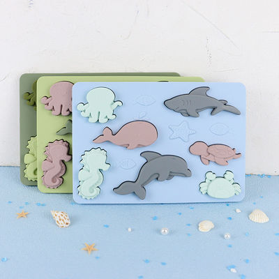 Ocean World Silicone Puzzle BPA Gratis Ramah Lingkungan Untuk Pendidikan Anak-Anak