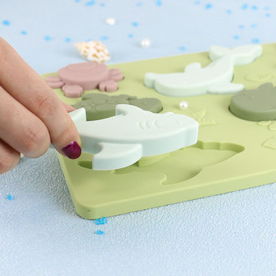 Ocean World Silicone Puzzle BPA Gratis Ramah Lingkungan Untuk Pendidikan Anak-Anak