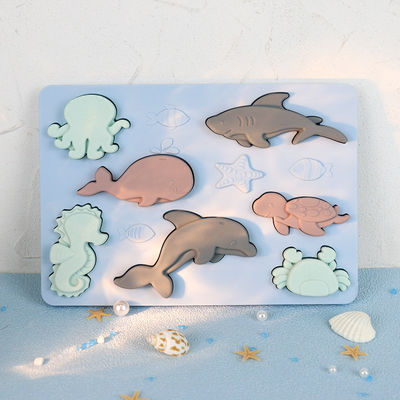 Ocean World Silicone Puzzle BPA Gratis Ramah Lingkungan Untuk Pendidikan Anak-Anak