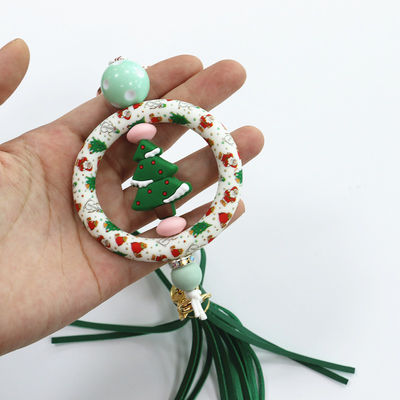Manufaktur desain cetak kustom penuh warna di seluruh manik-manik cincin untuk dekorasi gantungan kunci