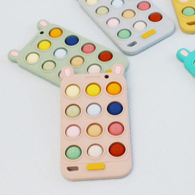 BPA Free Silicone Baby bentuk ponsel Teethers untuk Kenyamanan dan Bantuan sakit gigi bayi