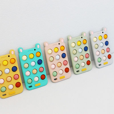 BPA Free Silicone Baby bentuk ponsel Teethers untuk Kenyamanan dan Bantuan sakit gigi bayi