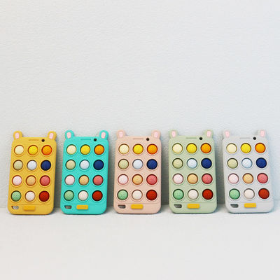 BPA Free Silicone Baby bentuk ponsel Teethers untuk Kenyamanan dan Bantuan sakit gigi bayi