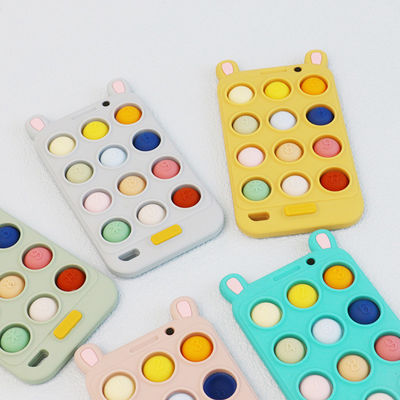 BPA Free Silicone Baby bentuk ponsel Teethers untuk Kenyamanan dan Bantuan sakit gigi bayi