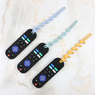 Kustom Berbagai Desain Produk Tumbuh Gigi Bayi dalam Berbagai Warna Pengontrol TV mainan teether silikon