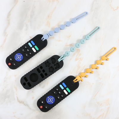 Kustom Berbagai Desain Produk Tumbuh Gigi Bayi dalam Berbagai Warna Pengontrol TV mainan teether silikon