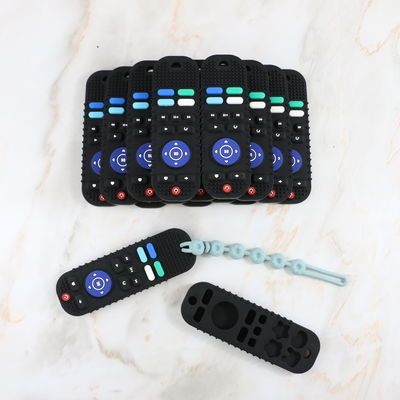 Kustom Berbagai Desain Produk Tumbuh Gigi Bayi dalam Berbagai Warna Pengontrol TV mainan teether silikon