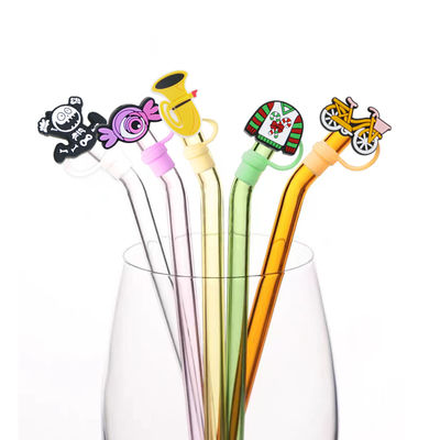 Tidak beracun Ukuran Bahan Berbeda Straw / Sippy Topper pesona penutup jerami silikon