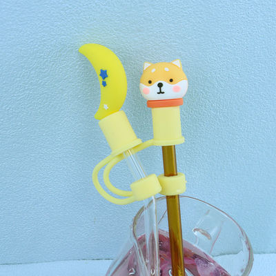Tidak beracun Ukuran Bahan Berbeda Straw / Sippy Topper pesona penutup jerami silikon