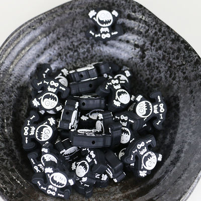 grosir rendah MOQ murah lucu kartun DIY Silicone Teething Beads untuk gantungan kunci pulpen