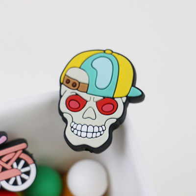 Labu tengkorak halloween kustom Silicone Focal Bead untuk gantungan kunci pulpen DIY