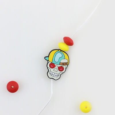 Labu tengkorak halloween kustom Silicone Focal Bead untuk gantungan kunci pulpen DIY