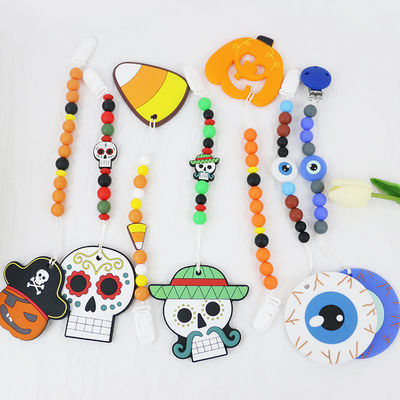 Hot jual Halloween Silicone Focal Beads untuk bayi gantungan kunci tumbuh gigi DIY