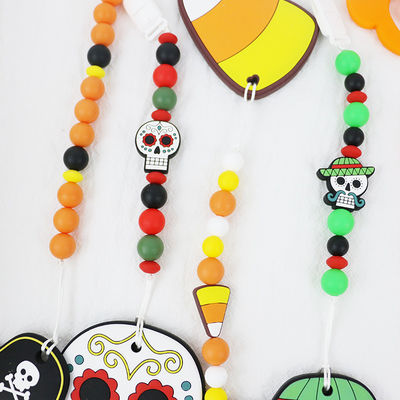 Hot jual Halloween Silicone Focal Beads untuk bayi gantungan kunci tumbuh gigi DIY