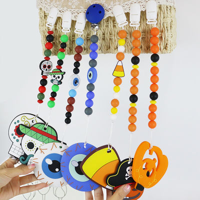 Hot jual Halloween Silicone Focal Beads untuk bayi gantungan kunci tumbuh gigi DIY