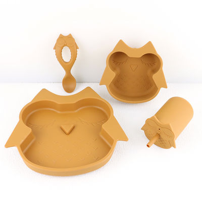 4 Buah Set Mangkuk Silikon Piring Bayi Microwave Bebas BPA Tidak Beracun