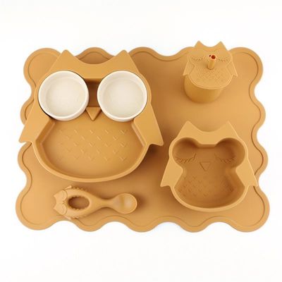 4 Buah Set Mangkuk Silikon Piring Bayi Microwave Bebas BPA Tidak Beracun